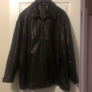 Men’s Carrington Signature Brown Leather Jacket 4X